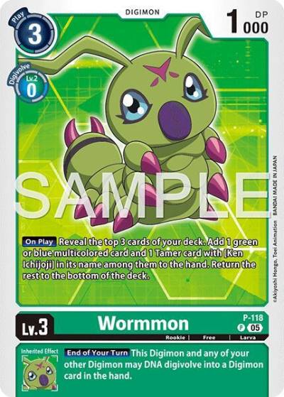 Wormmon Reprint P-118 P Advanced Booster Digimon Generation Digimon card