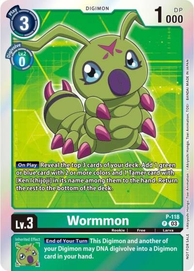 Wormmon Tamer Party Pack The Beginning Ver 20 P-118 P Digimon Promotion Cards Digimon card