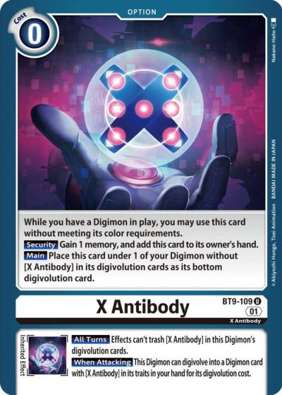 X Antibody BT9-109 U X Record Digimon card