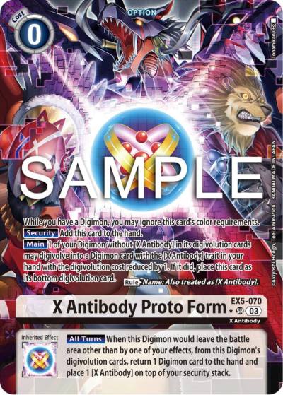 X Antibody Proto Form Alternate Art EX5-070 SR Animal Colosseum Digimon card