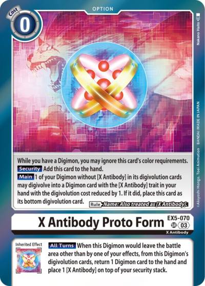 X Antibody Proto Form EX5-070 SR Animal Colosseum Digimon card