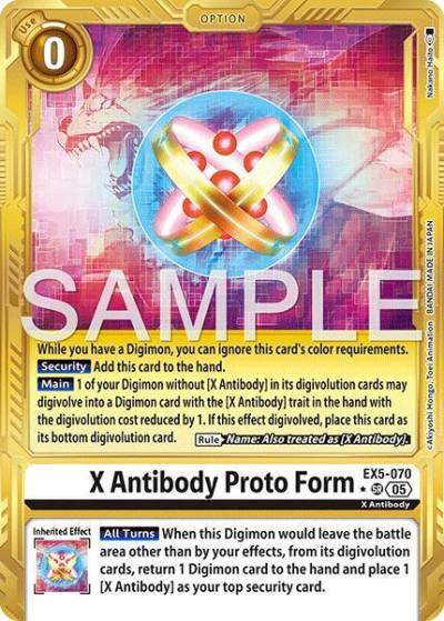 X Antibody Proto Form Gold Border EX5-070 SR Advanced Booster Digimon Generation Digimon card