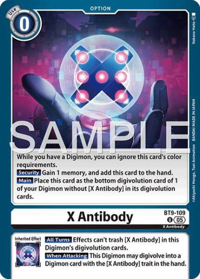 X Antibody Reprint BT9-109 U Advanced Booster Digimon Generation Digimon card