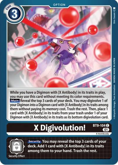 X Digivolution BT9-104 C X Record Digimon card