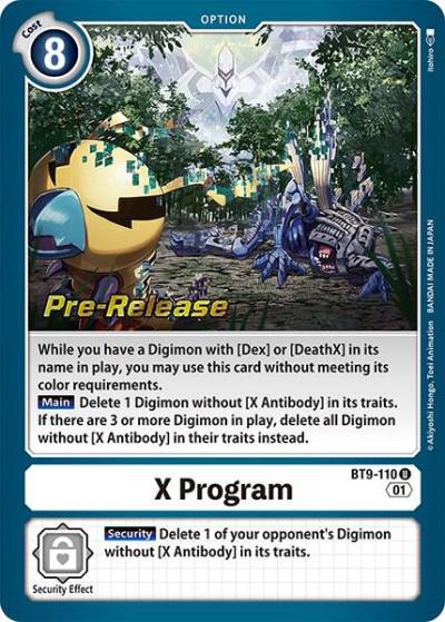 X Program BT9-110 U X Record Pre-Release Cards Digimon card
