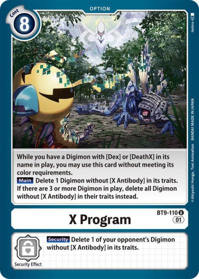 X Program BT9-110 U X Record Digimon card