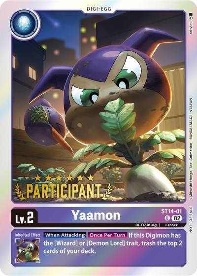 Yaamon Digimon 3 On 3 Participation ST14-01 U Starter Deck 14: Beelzemon Advanced Deck Set Digimon card