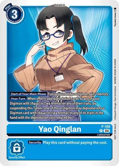 Yao Qinglan Store Tournament 2025 Vol1 Participation Pack P-168 P Digimon Promotion Cards Digimon card