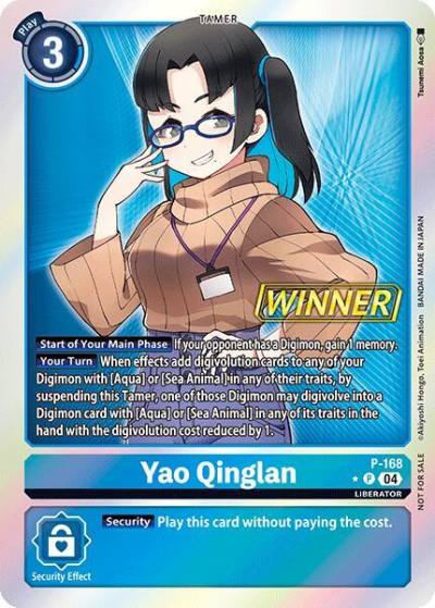 Yao Qinglan Store Tournament 2025 Vol1 Winner Pack P-168 P Digimon Promotion Cards Digimon card