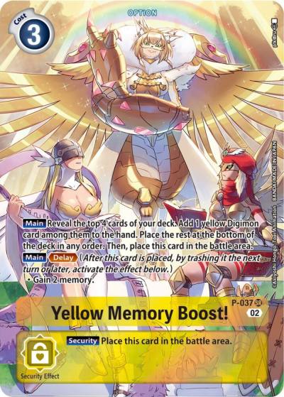Yellow Memory Boost Digimon Adventure Box 2 P-037 SR Digimon Promotion Cards Digimon card