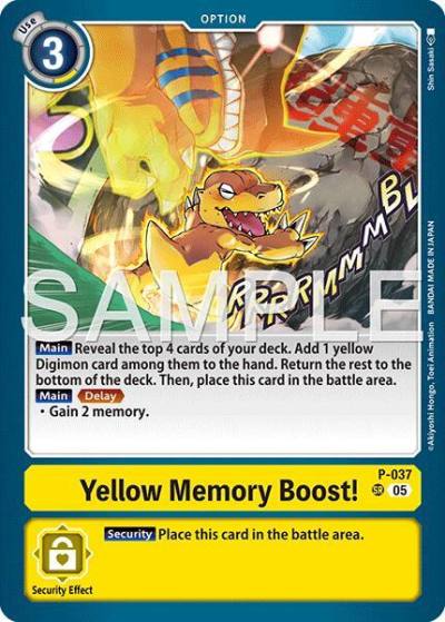 Yellow Memory Boost! Reprint P-037 SR Advanced Booster Digimon Generation Digimon card