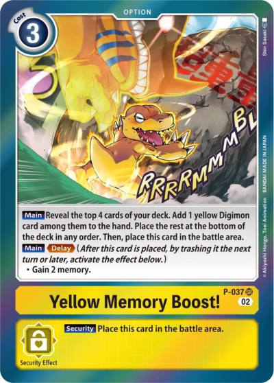 Yellow Memory Boost Resurgence Booster Reprint P-037 SR Resurgence Booster Digimon card