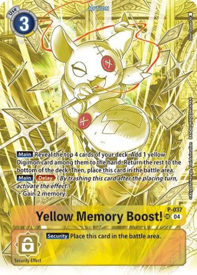 Yellow Memory Boost Starter Deck 19 Exclusive P-037 SR Digimon Promotion Cards Digimon card