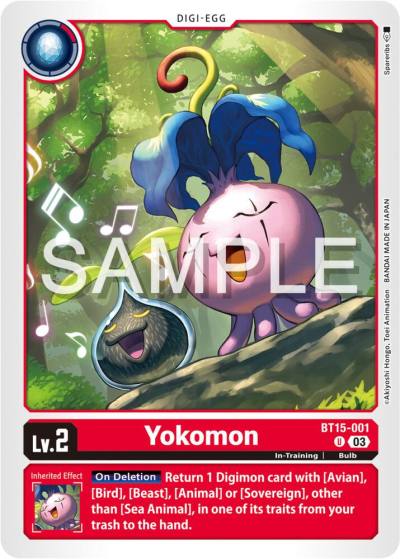 Yokomon BT15-001 U Exceed Apocalypse Digimon card
