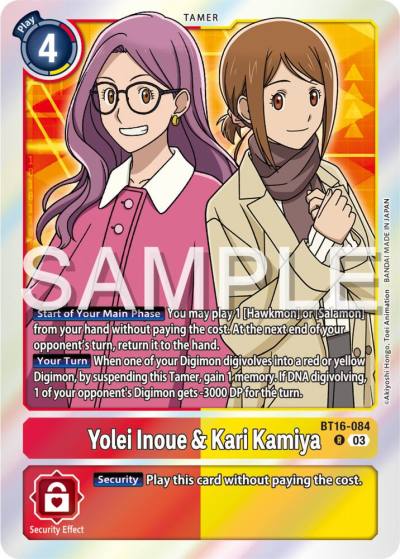 Yolei Inoue and Kari Kamiya BT16-084 R Beginning Observer Digimon card