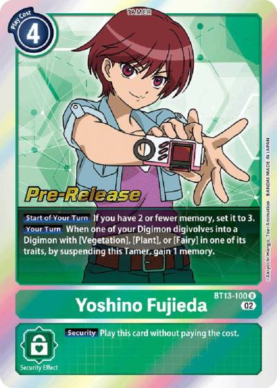 Yoshino Fujieda BT13-100 R Versus Royal Knights Pre-Release Cards Digimon card