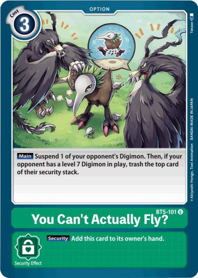 You Cant Actually Fly BT5-101 U Battle of Omni Digimon card