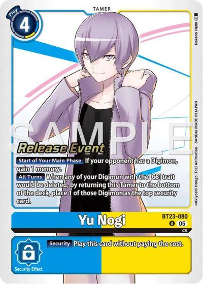 Yu Nogi BT23-080 U Hackers' Slumber Release Event Cards Digimon card