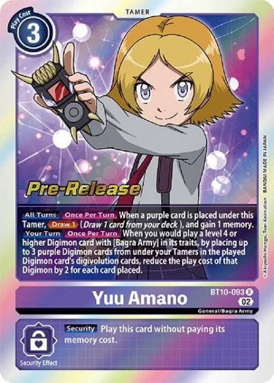 Yuu Amano BT10-093 R Xros Encounter Pre-Release Cards Digimon card
