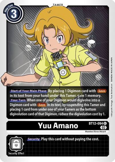 Yuu Amano BT12-094 U Across Time Digimon card