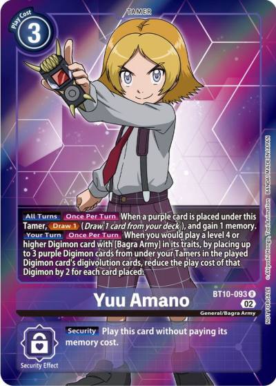 Yuu Amano Box Topper BT10-093 R Xros Encounter Digimon card
