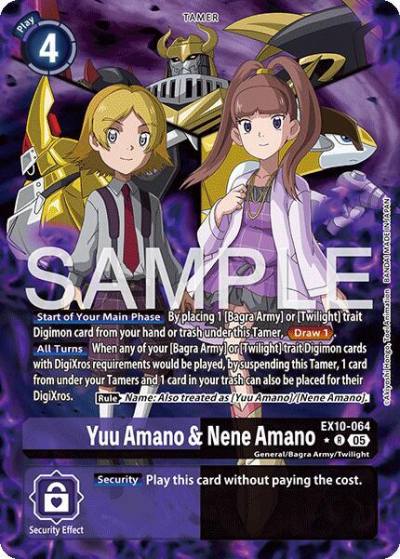 Yuu Amano and Nene Amano Alternate Art EX10-064 R Sinister Order Digimon card