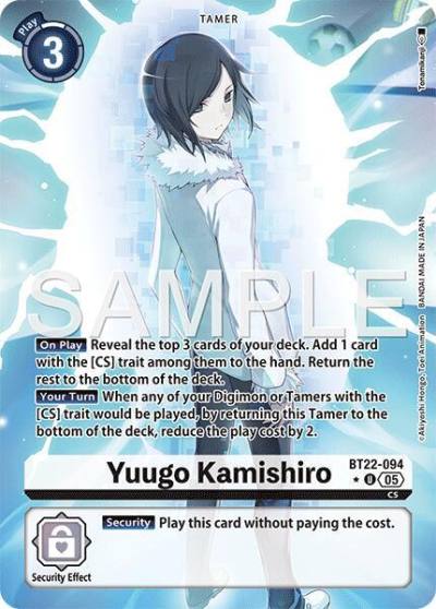 Yuugo Kamishiro Alternate Art BT22-094 U Cyber Eden Digimon card