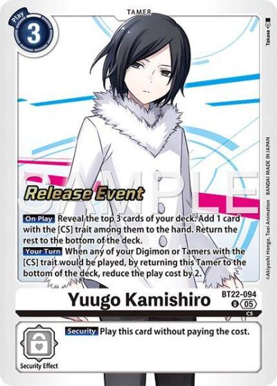 Yuugo Kamishiro BT22-094 U Cyber Eden Release Event Cards Digimon card