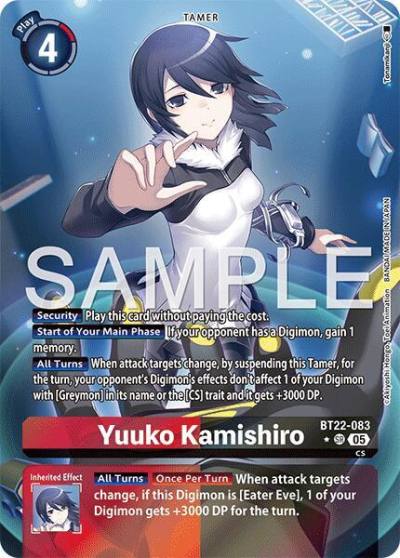 Yuuko Kamishiro Alternate Art BT22-083 SR Cyber Eden Digimon card