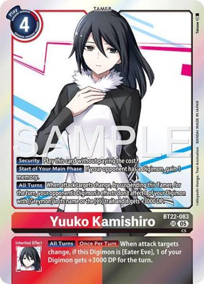 Yuuko Kamishiro BT22-083 SR Cyber Eden Digimon card