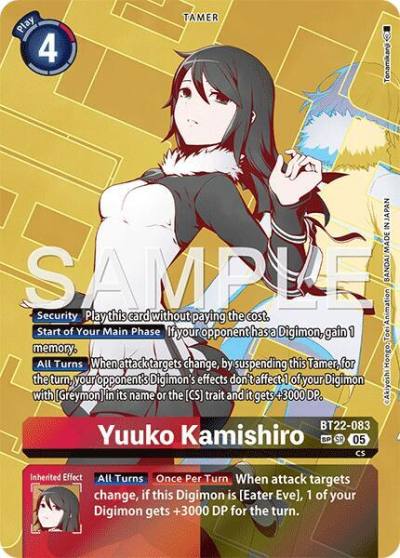 Yuuko Kamishiro SP BT22-083 SR Cyber Eden Digimon card