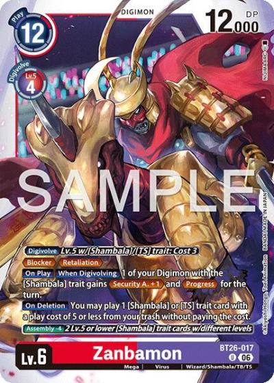 Zanbamon BT26-017 U Timeless Bonds Digimon card