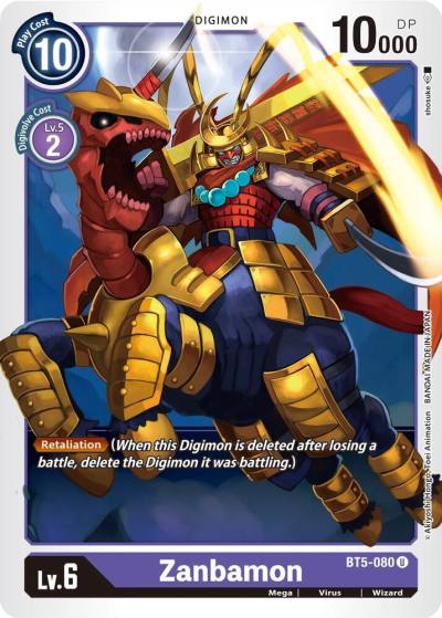 Zanbamon BT5-080 U Battle of Omni Digimon card