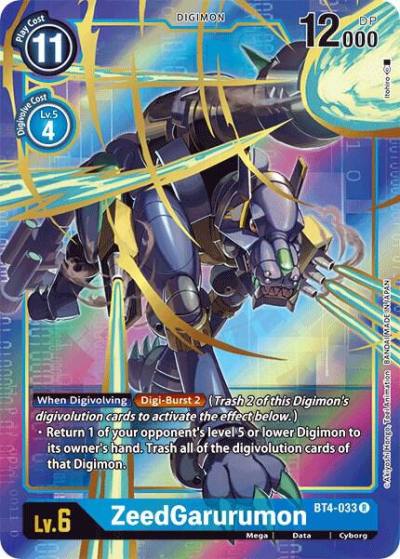 ZeedGarurumon Alternate Art BT4-033 R Great Legend Digimon card