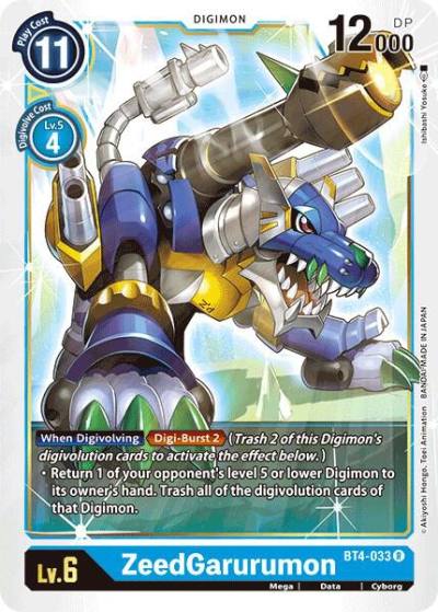 ZeedGarurumon BT4-033 R Great Legend Digimon card