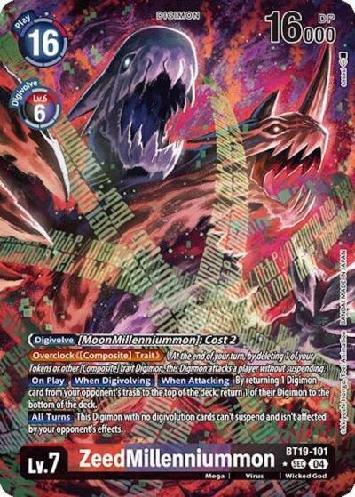 ZeedMillenniummon Alternate Art BT19-101 SEC Release Special Booster 2.0 Digimon card