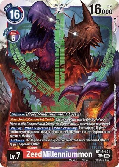 ZeedMillenniummon BT19-101 SEC Release Special Booster 2.0 Digimon card