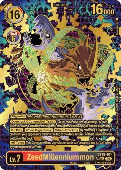 ZeedMillenniummon Textured BT19-101 SEC Release Special Booster 2.0 Digimon card