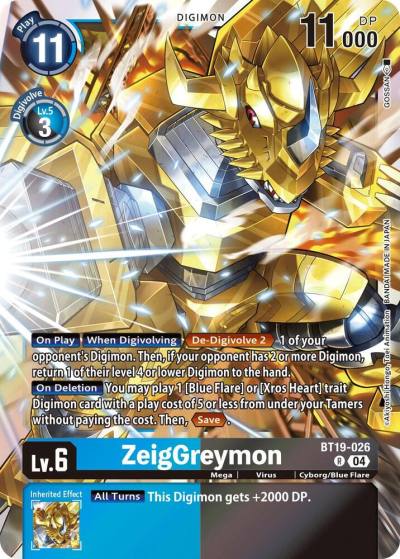 ZeigGreymon BT19-026 R Release Special Booster 2.5 Digimon card