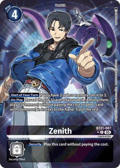 Zenith Alternate Art BT21-087 R World Convergence Digimon card