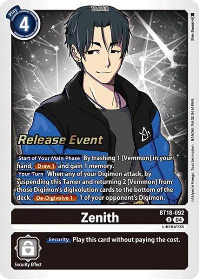 Zenith BT18-092 U Release Special Booster 2.0 Celebration Event Cards Digimon card