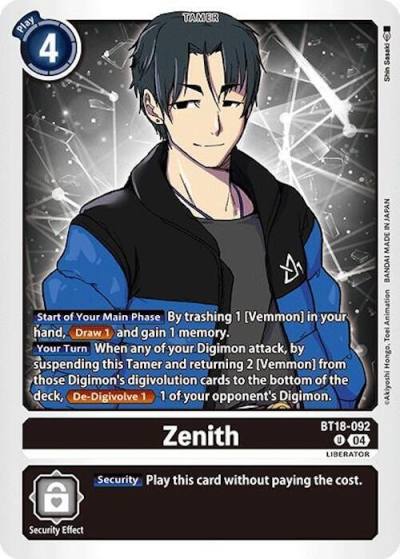 Zenith BT18-092 U Release Special Booster 2.0 Digimon card