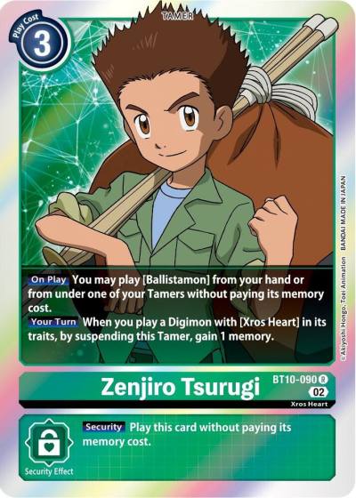 Zenjiro Tsurugi BT10-090 R Xros Encounter Digimon card
