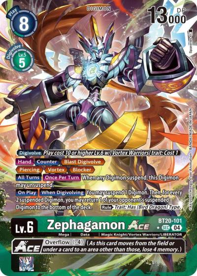 Zephagamon ACE Alternate Art BT20-101 SEC Release Special Booster 2.5 Digimon card