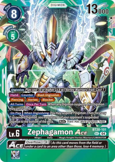 Zephagamon ACE BT20-101 SEC Release Special Booster 2.5 Digimon card