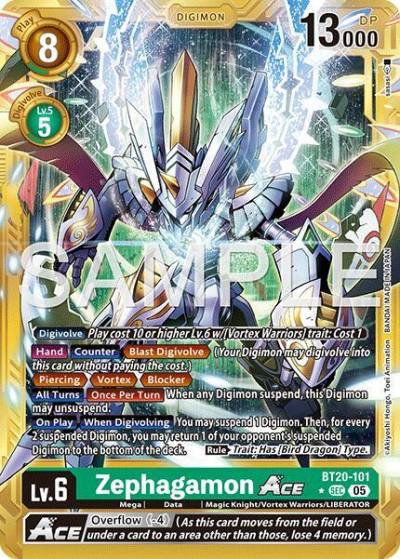 Zephagamon ACE Gold Border BT20-101 SEC Advanced Booster Digimon Generation Digimon card