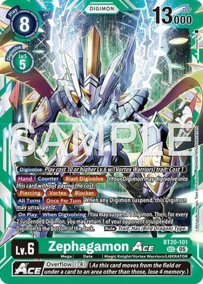 Zephagamon ACE Reprint BT20-101 SEC Advanced Booster Digimon Generation Digimon card