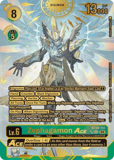 Zephagamon ACE Textured BT20-101 SEC Release Special Booster 2.5 Digimon card
