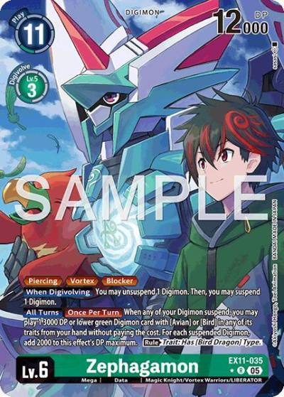 Zephagamon Alternate Art EX11-035 R Dawn of Liberator Digimon card