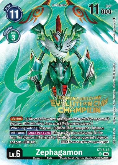Zephagamon August 2024 Evolution Cup Champion ST18-12 SR Starter Deck 18: Guardian Vortex Digimon card